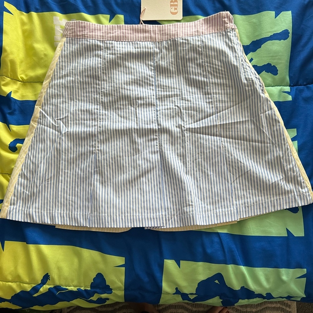 Gianni Bini Blue and White Striped Skirt - Picture 5 of 9